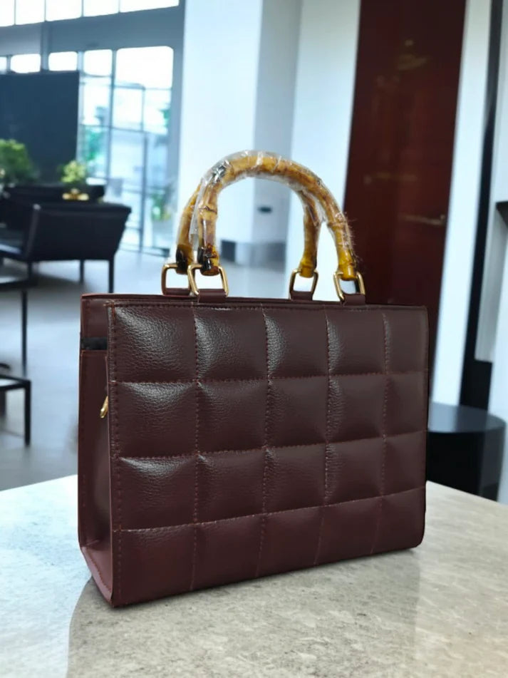 Cross Stitch Leather Box Bag – Stylish Handbag for Women in Pakistan