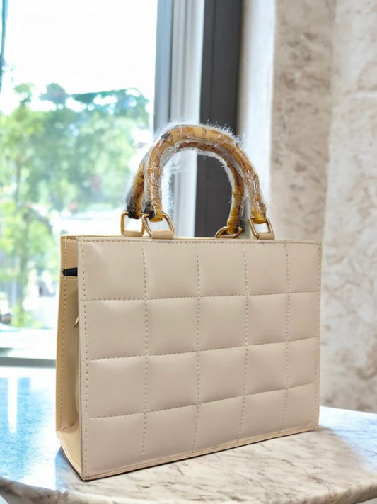 Cross Stitch Leather Box Bag – Stylish Handbag for Women in Pakistan
