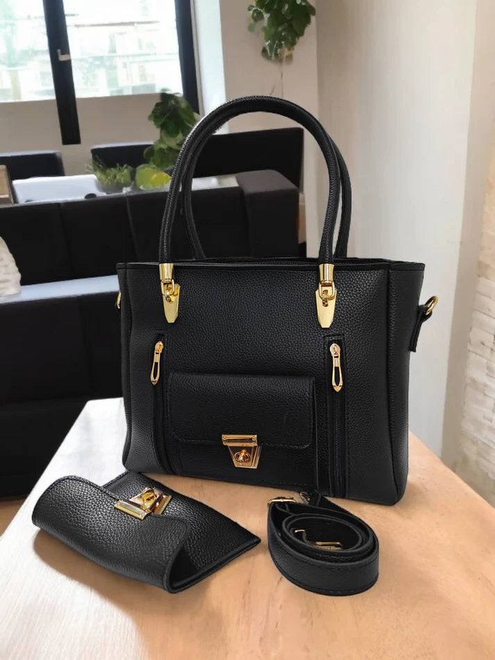 Divine Double Zipper Handbag 2pcs Set – Glamthic Pakistan